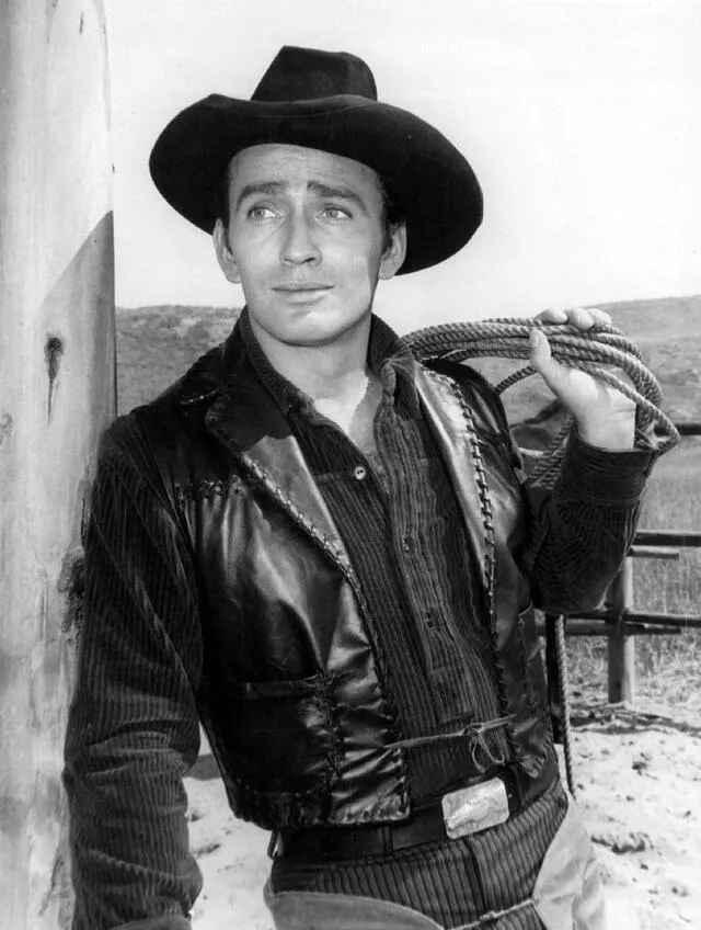 James Drury en su papel de "El virginiano", serie que lo llevó a la fama en los sesenta.