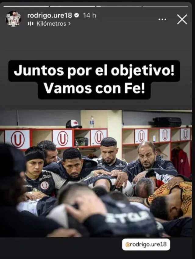 Ureña compartió foto juntos con el plantel de Universitario. Foto: vía Instagram   