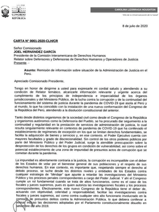 Documento enviado por Carolina Lizárraga.