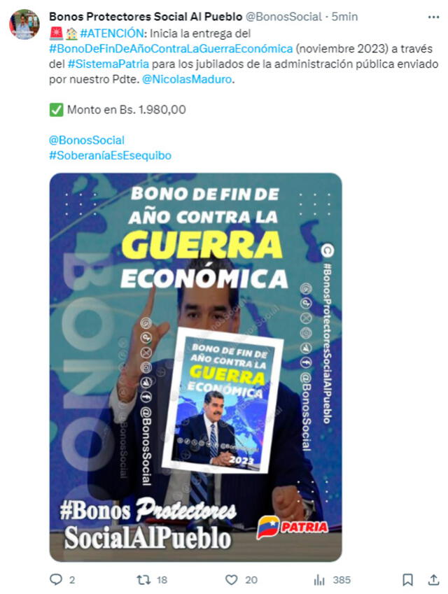 Bono de Guerra jubilados noviembre 2023 | Bono de 1.980 bolívares: cobra HOY el NUEVO PAGO por Patria | Bono de Guerra noviembre 2023 | último bono de la patria | bonos de la patria | Venezuela