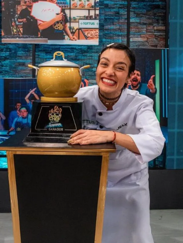 Jely Reátegui es la flamante ganadora de la octava temporada de 'El gran chef famosos'. Foto: Latina.   