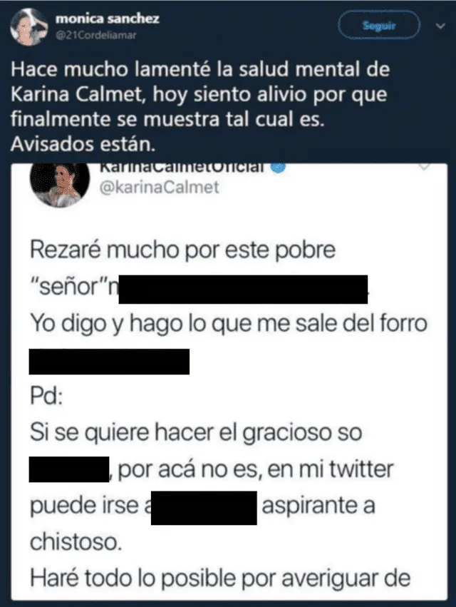 Mónica Sánchez, preocupada por la salud mental de Karina Calmet