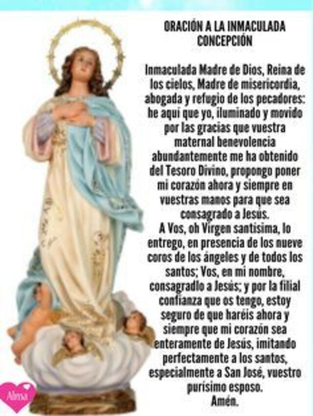 Oraciones para la Inmaculada concepción. Foto: Pinterest   