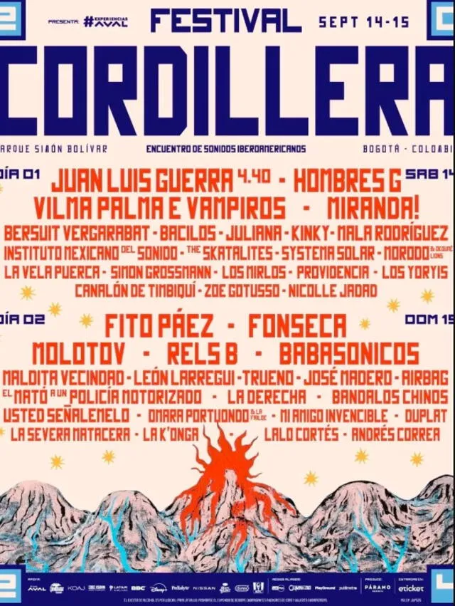 Lista completa de los artistas que se presentarán en el Festival Cordillera 2024. Foto: Instagram/cordillerafestival   