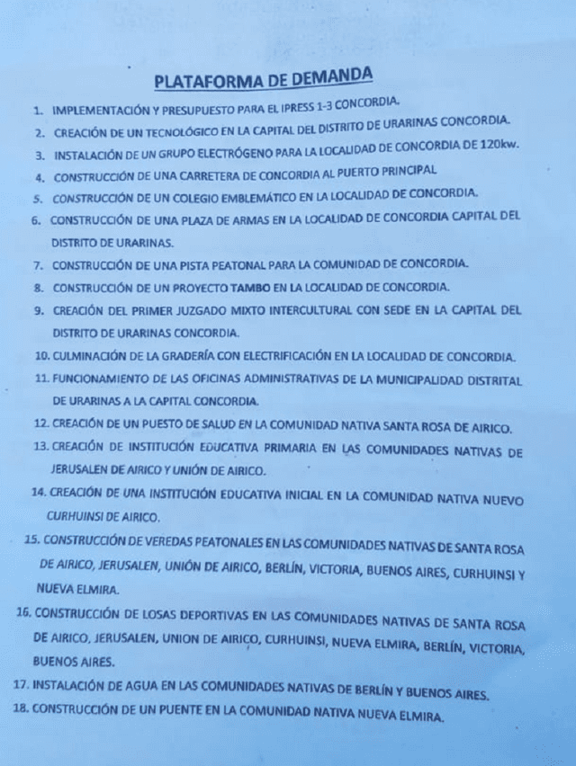 Comunidades indígenas demandan servicios básicos.