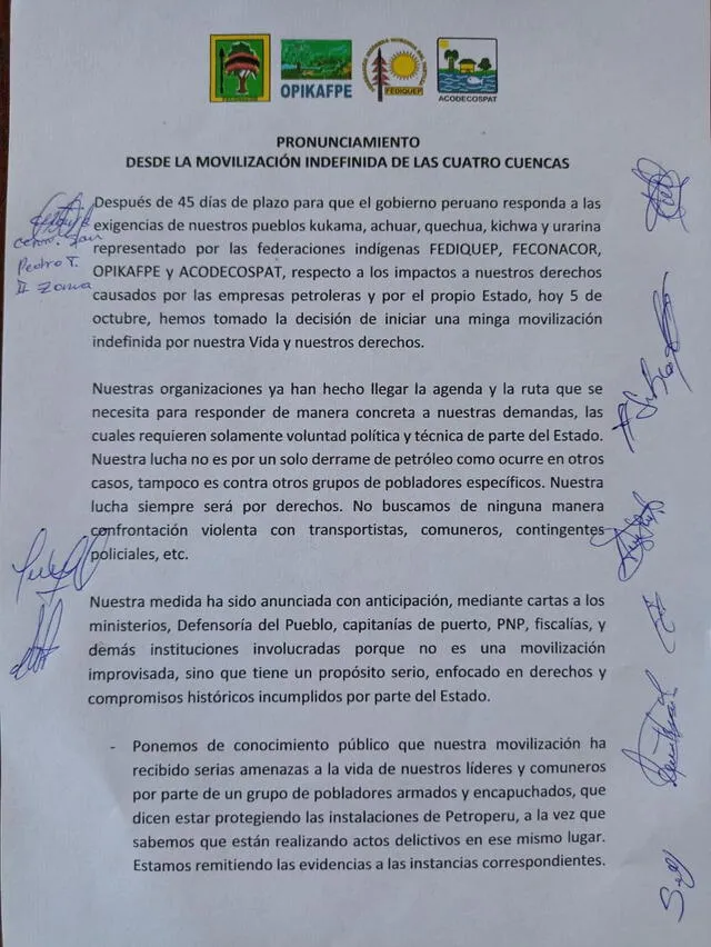 Loreto: comunidades indígenas bloquean río Marañón ante incumplimientos del gobierno de Pedro Castillo