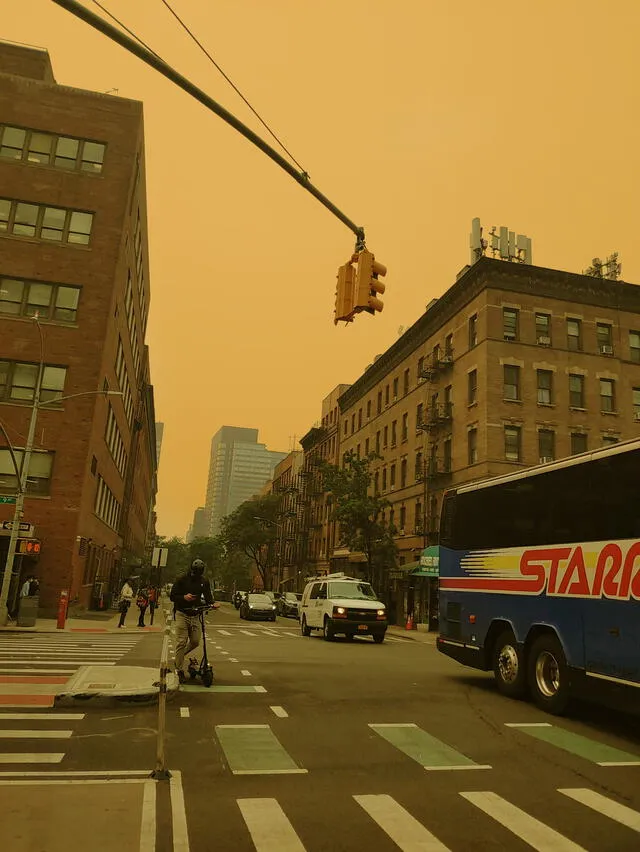 ¿Por qué Nueva York se ha tornado amarillo? | cielo rojo | incendio Canadá