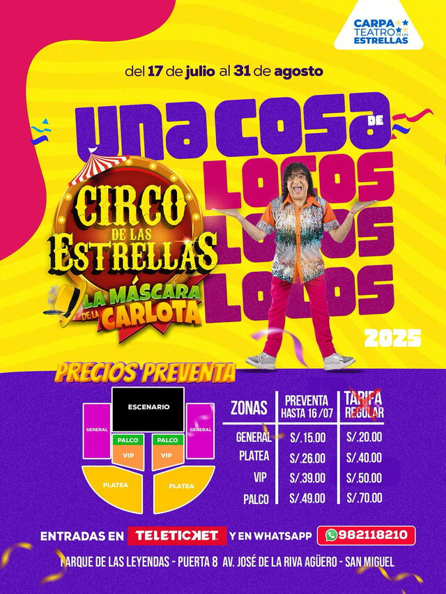Carlos Vílchez vuelve al circo con 'La máscara de La Carlota' Carlos Vílchez vuelve al circo con 'La máscara de La Carlota'