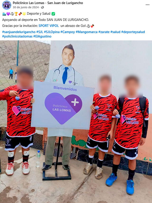  Imagen de CR7 en redes del policlínico. Foto: captura   