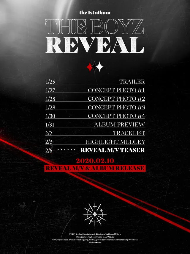 El calendario del comeback de THE BOYZ consta de 10 fechas. El 10 de febrero se presentará el álbum y MV principal.