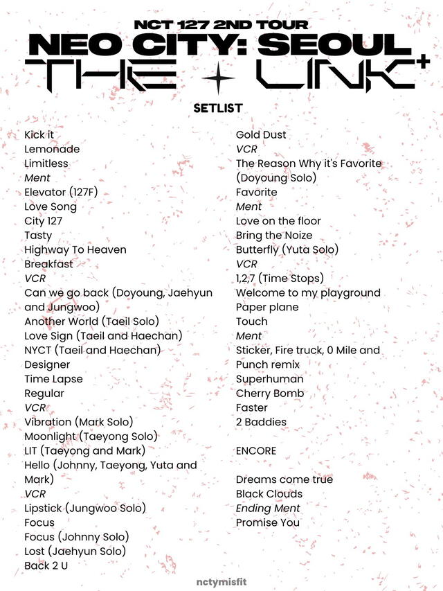 Setlist del tour de NCT 127