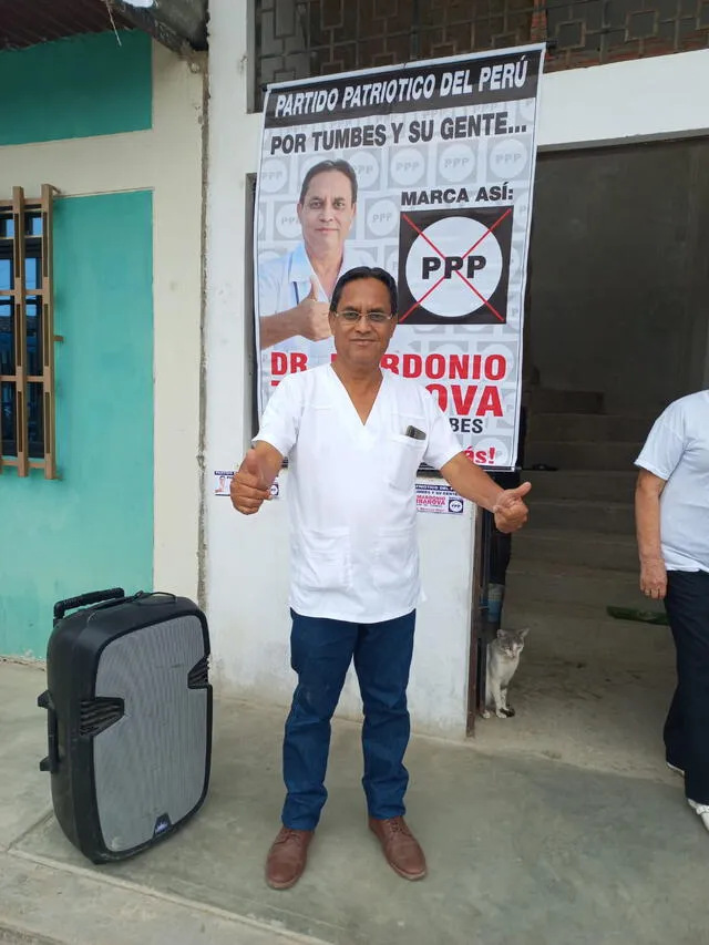 Mardonio Isaías Terranova Zarate, postula a la municipalidad de Tumbes por el Partido Patriótico del Perú. Foto: Facebook.