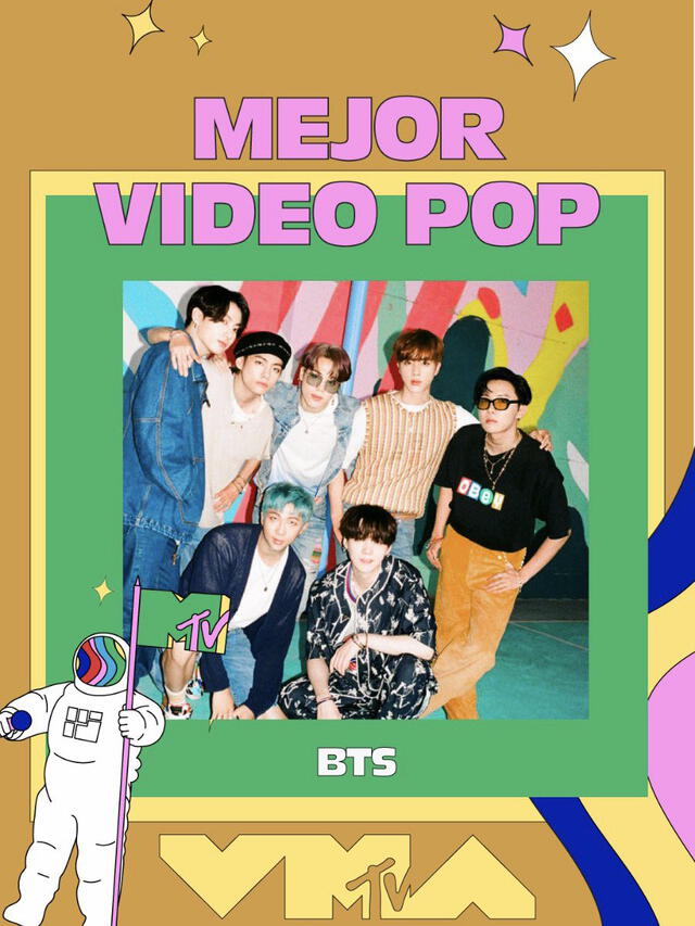 BTS ganó en 'Best pop' en MTV Video Music Awards 2020. Créditos: MTV