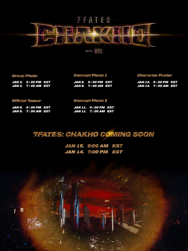 Calendario oficial de 7 Fates CHAKHO de BTS. Foto: 7FATES: CHAKHO by HYBE