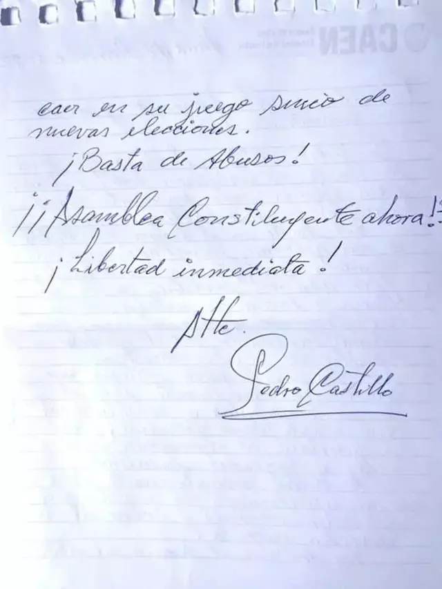 Segunda carta de Pedro Castillo