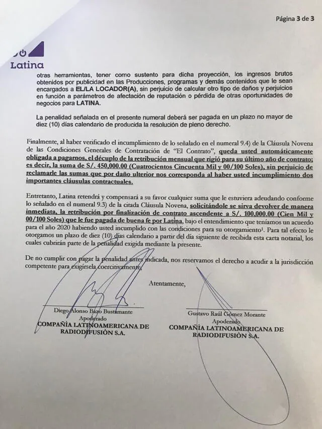Latina exige 100 mil soles a Jazmín Pinedo por incumplimiento de contrato e irse a “Esto es guerra”