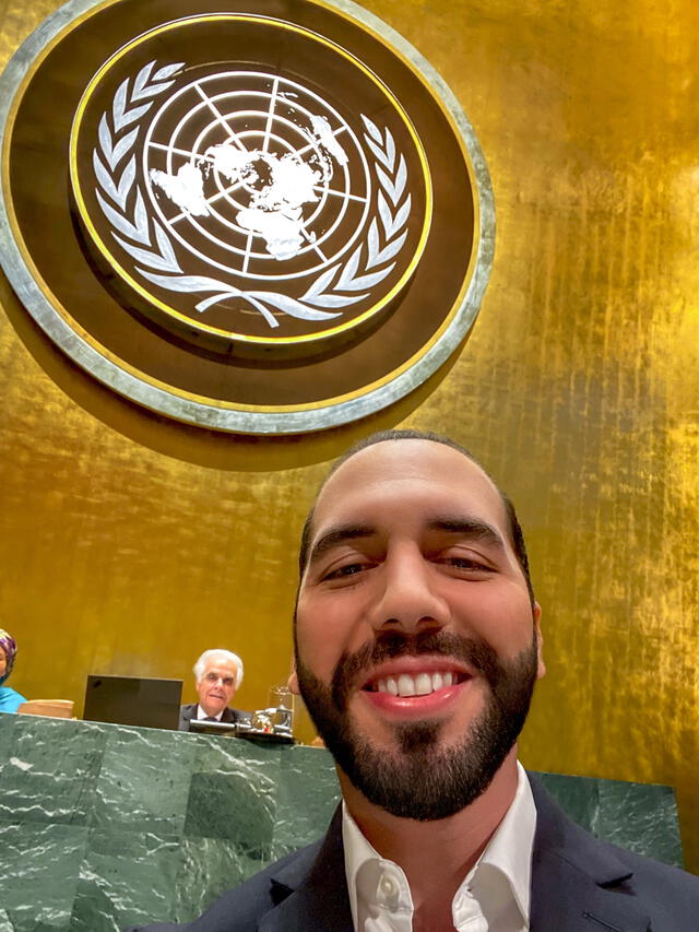  Bukele y el selfie que se viralizó en la Asamblea General de la ONU. Foto: AFP    