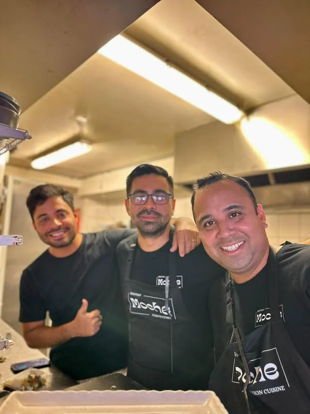 Hugo Tello, junto con Álvaro y Eddy, las cabezas detrás del restaurante de comida peruana más popular de Australia. Foto: Moche Peruvian Fusion    