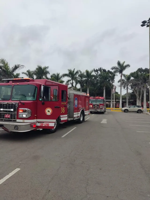 Al menos cuatro unidades del Cuerpo General de Bomberos se movilizaron para controlar la fuga de gas. Foto: difusión   