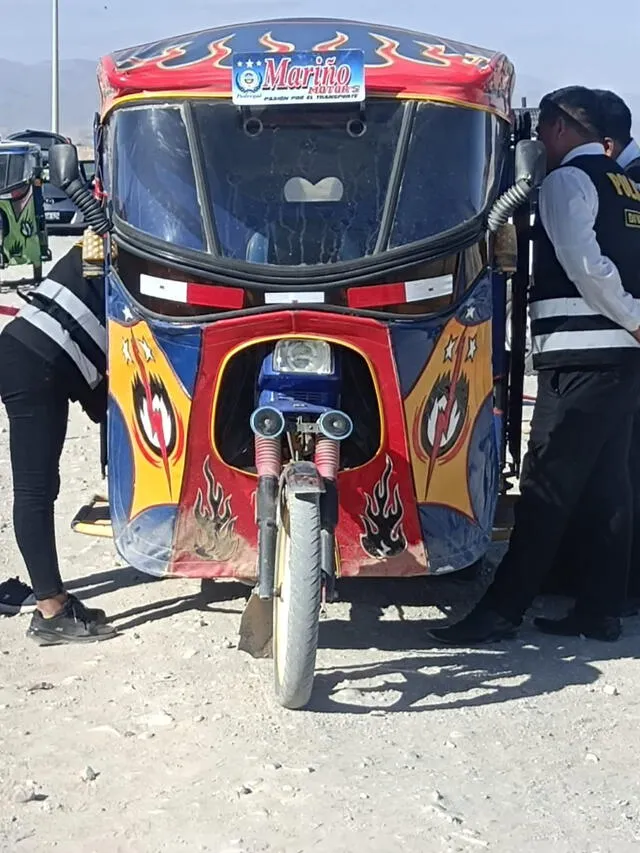  La Policía confiscó un mototaxi con placa 4759-7V, que presuntamente fue utilizado por los agresores en el incidente. Foto: LR    