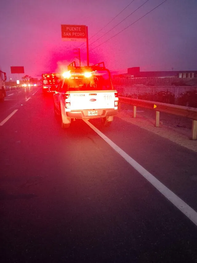 Primer accidente de tránsito se registró cerca al puente San Pedro, en Lurín. Foto: difusión   