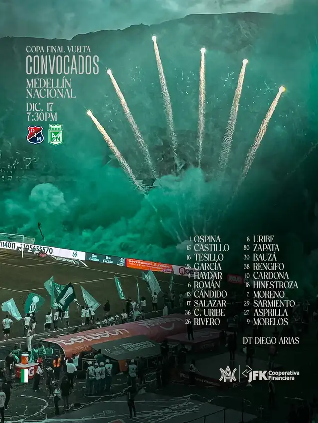 Convocados del Verdolaga. Foto: Atlético Nacional Convocados del Verdolaga. Foto: Atlético Nacional