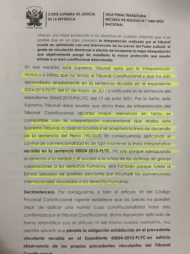 Corte Suprema no aplicó ley avalada por el TC. Foto: Carlos Rivera