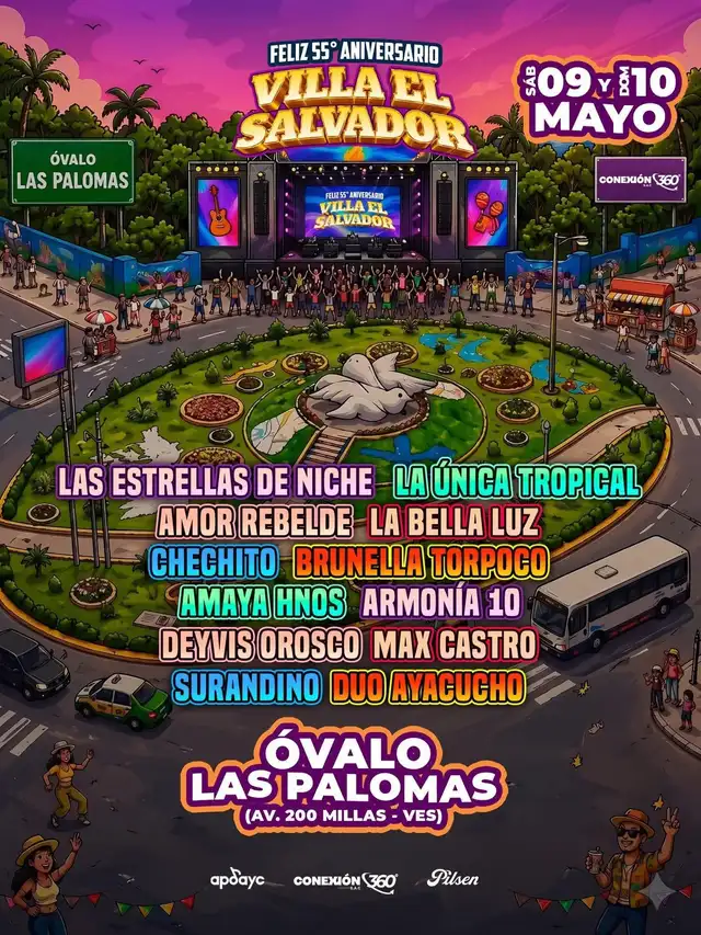 Artistas nacionales se suman para el aniversario de Villa El Salvador.