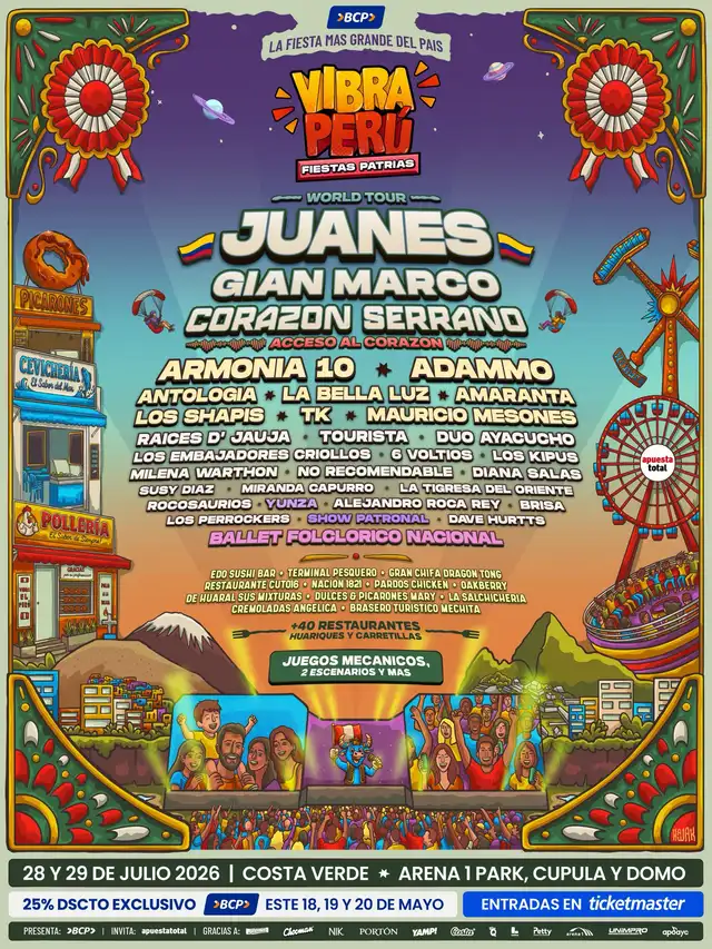 Juanes vuelve gracias al Vibra Perú 2026. Foto: difusión