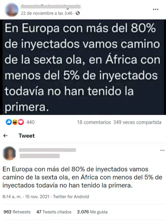 Publicaciones falsas. Foto: captura en Facebook.