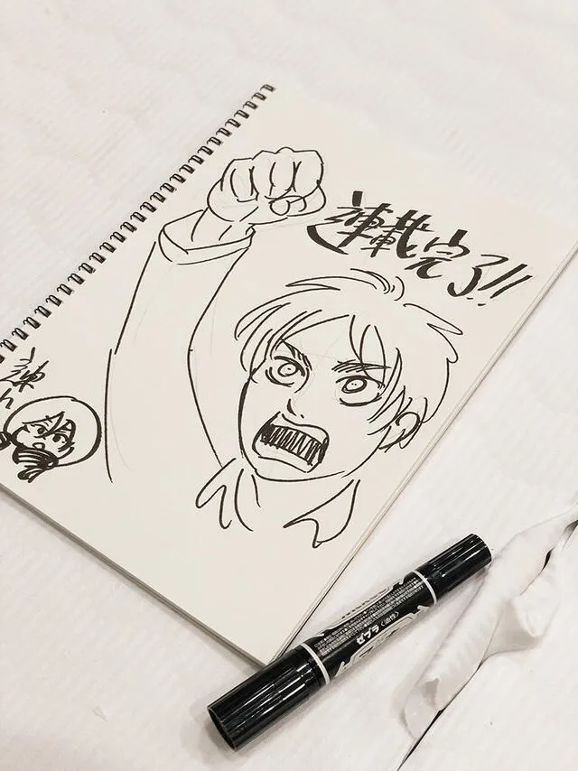 Hajime Isayama dibujó a Eren para la revista japonesa. Foto: Twitter
