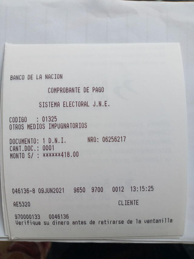  Voucher del 9 de junio de 2021. Foto: Epicentro TV    