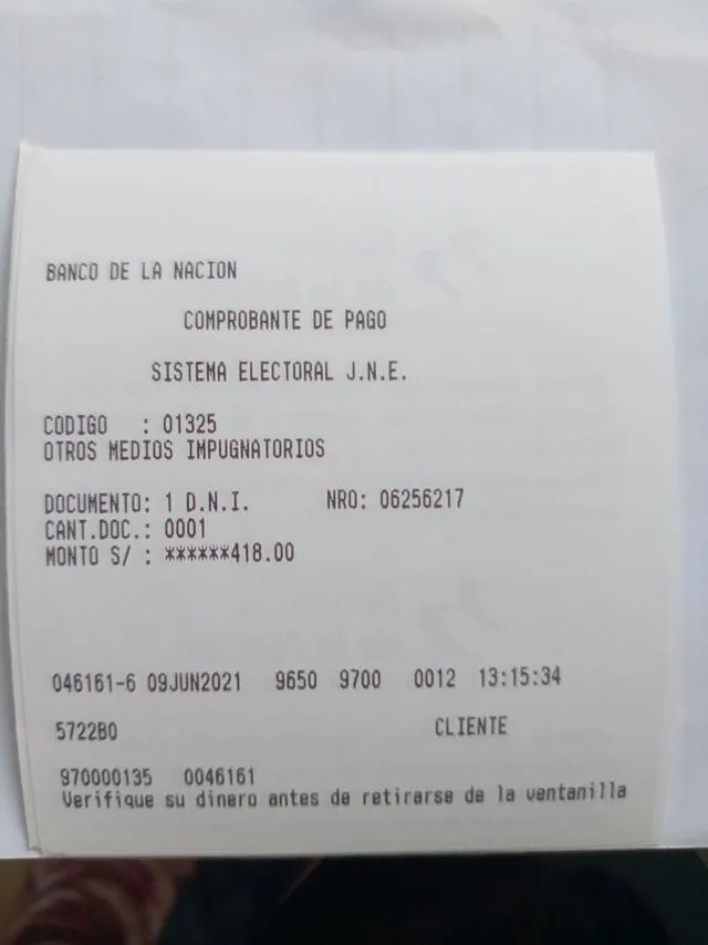  Voucher del 9 de junio de 2021. Foto: Epicentro TV    