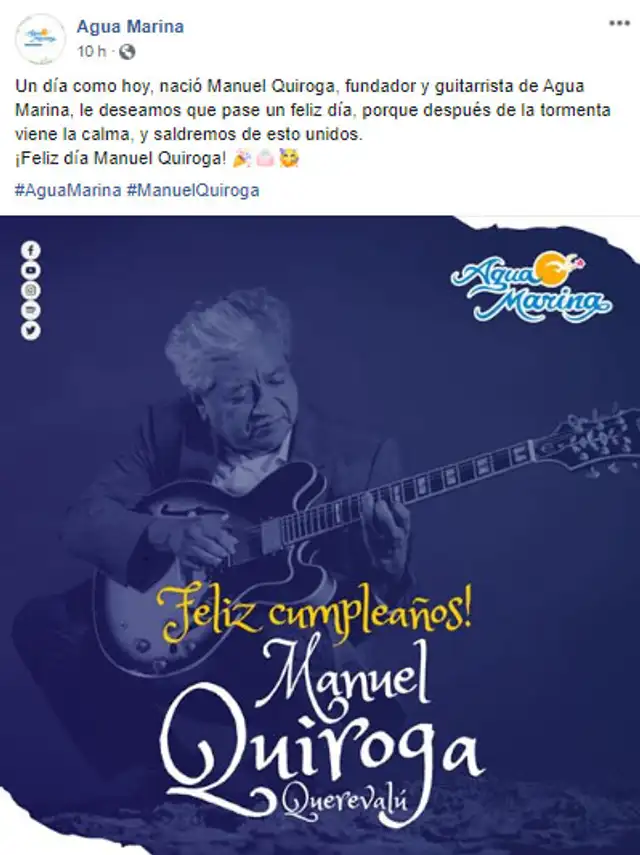 Publicación de Agua Marina Foto: captura Publicación de Agua Marina Foto: captura