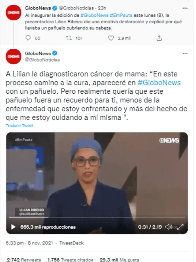Presentadora de televisión revela en vivo que fue diagnosticada con cáncer de mama