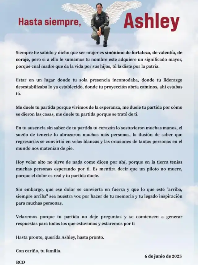 La carta de la familia de Ashley Vargas