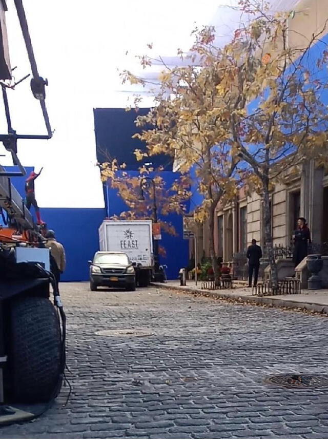 Spider Man y Doctor Stranger en el set de rodaje. Foto: Not3CFilm (via Spider-Man: No Way Home News)