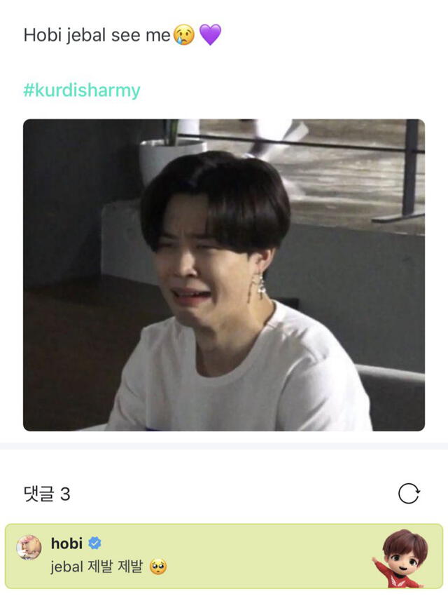 Post de ARMY para Hoseok. Foto: captura Weverse