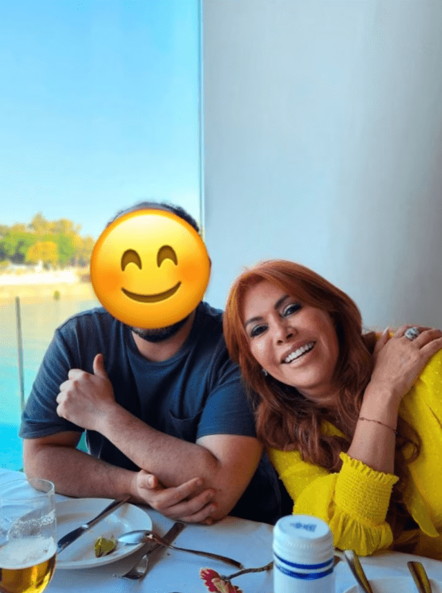 Magaly Medina posa feliz pero no muestra rostro de su hijo. Foto: Instagram   