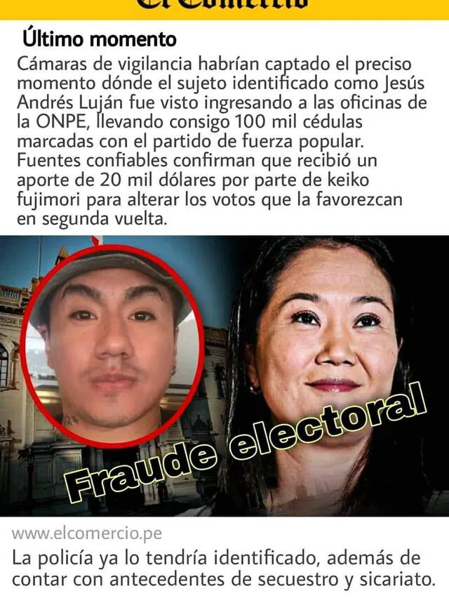 La publicación viral atribuyó información falsa a un medio de comunicación local. Foto: captura en Facebook