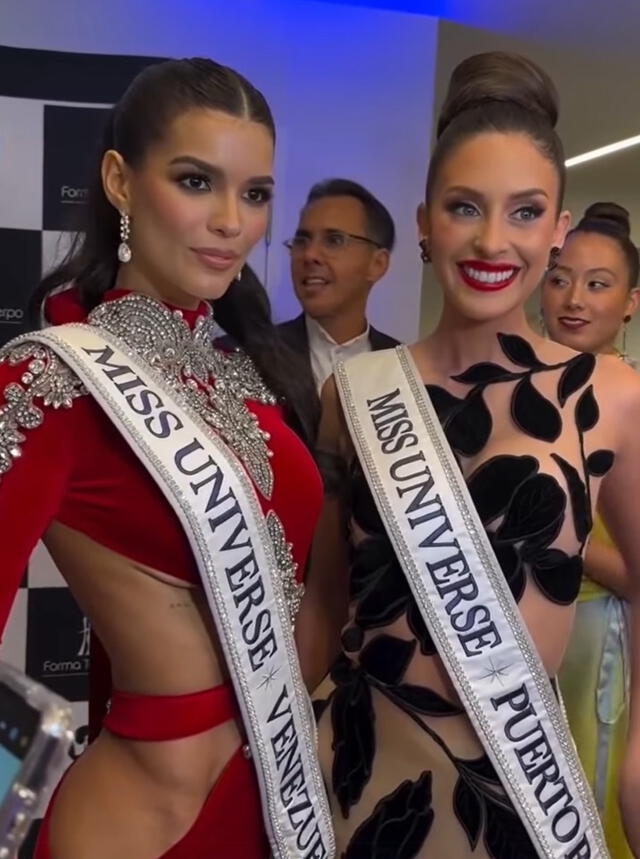  Jennifer Colón junto a Ileana Marquez, la representante de Venezuela también es madre de familia. Foto: Miss Universo   