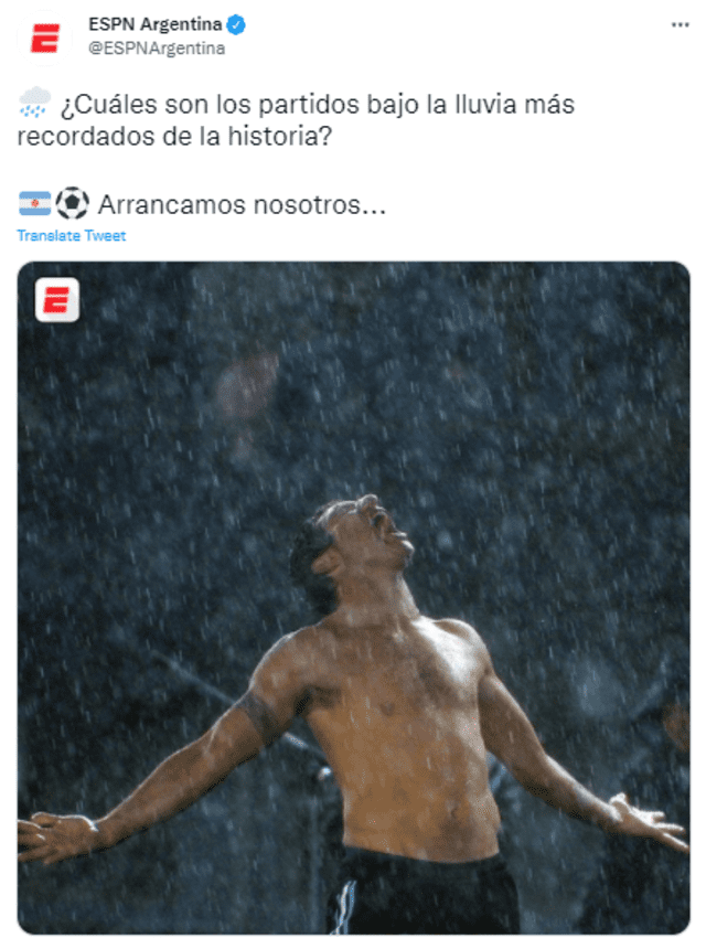 Publicación de ESPN Argentina