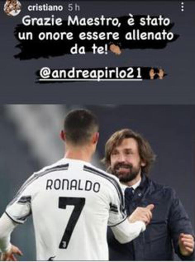 Cristiano Ronaldo despidió a Andrea Pirlo