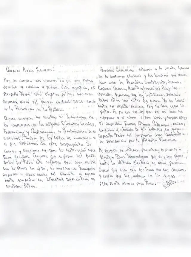 Carta de Guillermo Bermejo.   