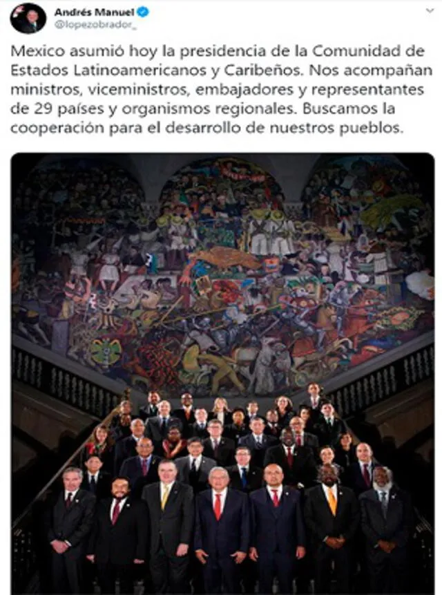 Desde el pasado 8 de enero México, que es gobernada por el izquierdista Andrés Manuel López Obrador, está al frente de la organización. Foto: captura