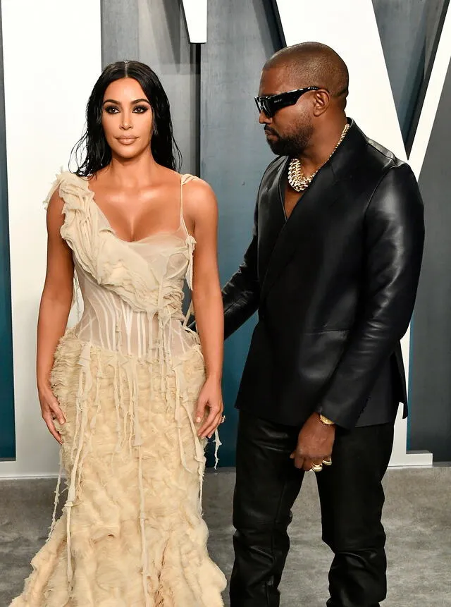 Kim Kardashian y Kanye West asistieron al after party de los  Oscar 2020. Foto: AFP