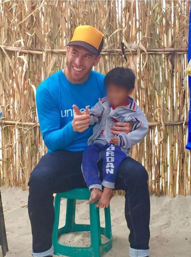 Sergio Ramos formó parte de la comitiva de Unicef que llegó al Perú en 2017. Foto: EFE