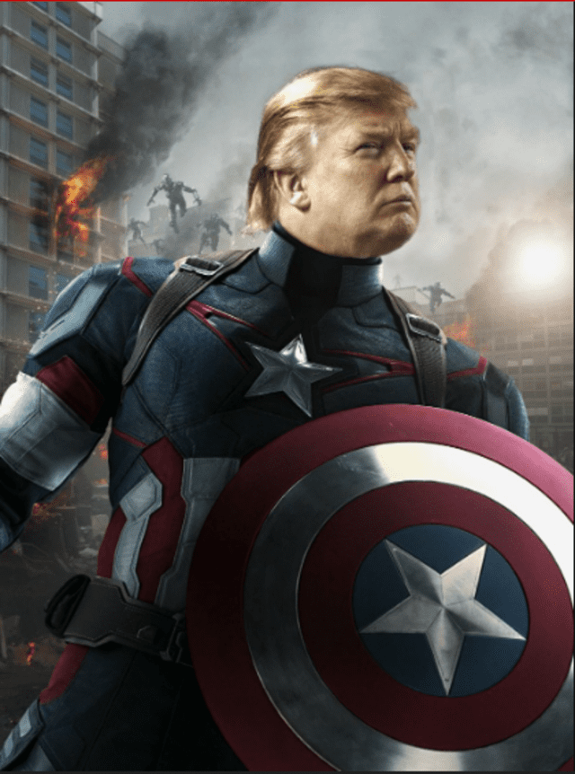 Donald Trump como Capitán América.