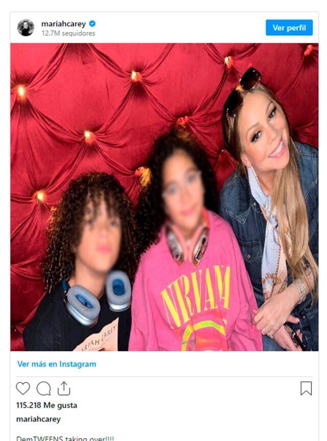 Mariah Carey y sus hijos en Instagram. Foto: Mariah Carey/Instagram   