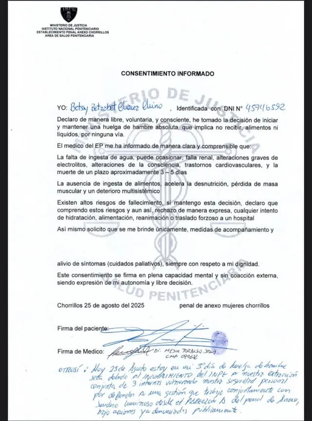 Informe médico del INPE. Informe médico del INPE.